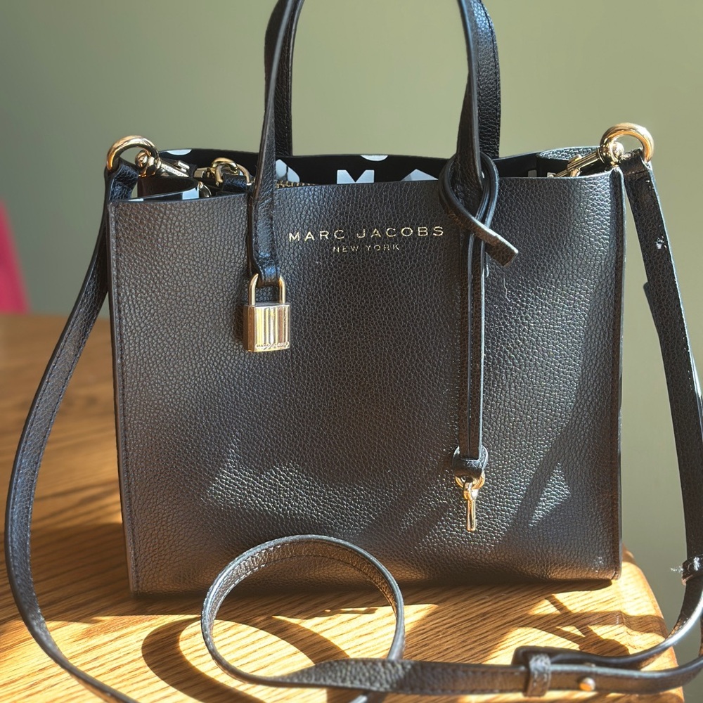 Marc Jacobs Black Shoulder Bag with Gold Hardware